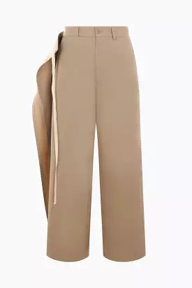 gabardine wide-leg pants with panel