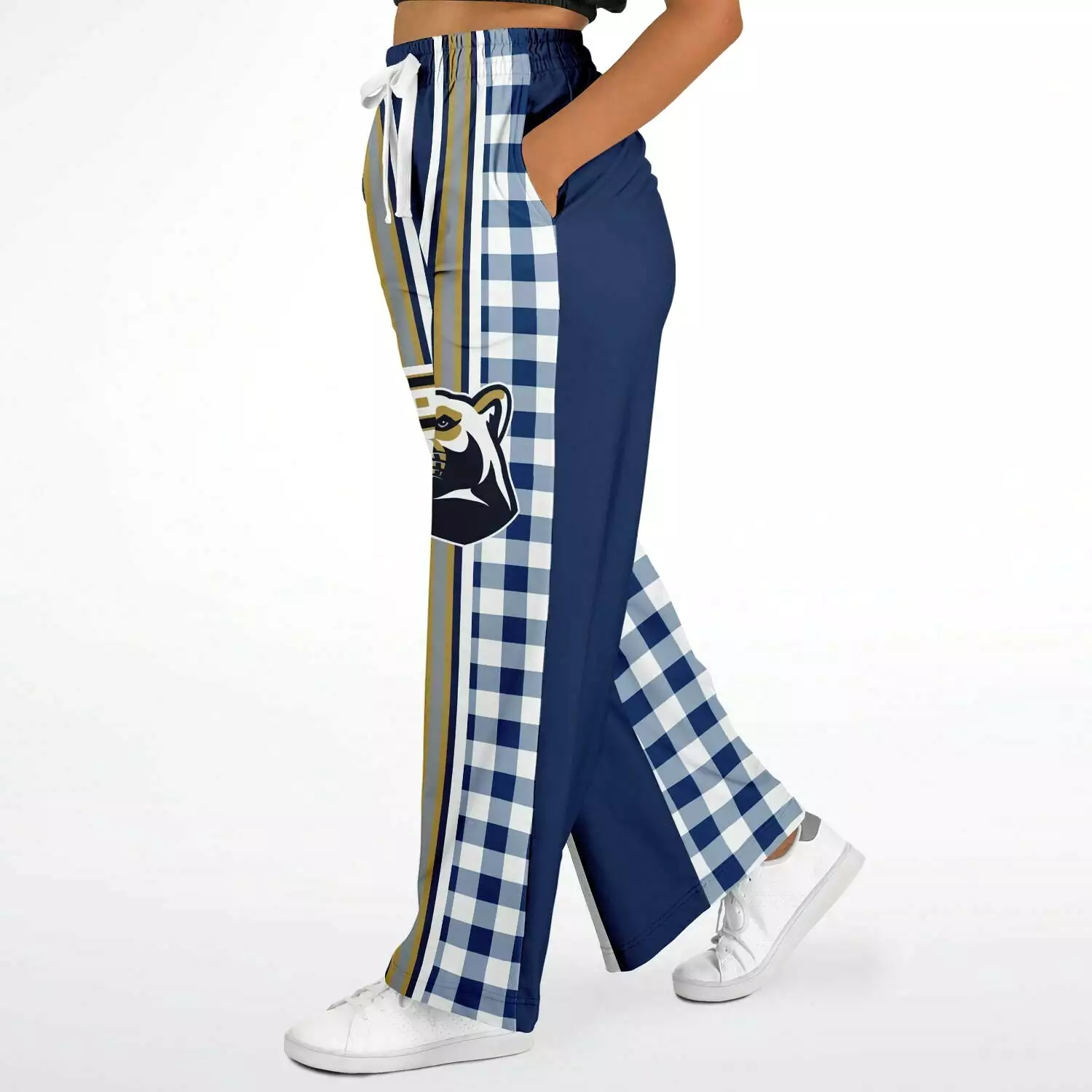 Gingham Style Gingham Plaid Eco-Poly Stretchy Phat Bellbottoms