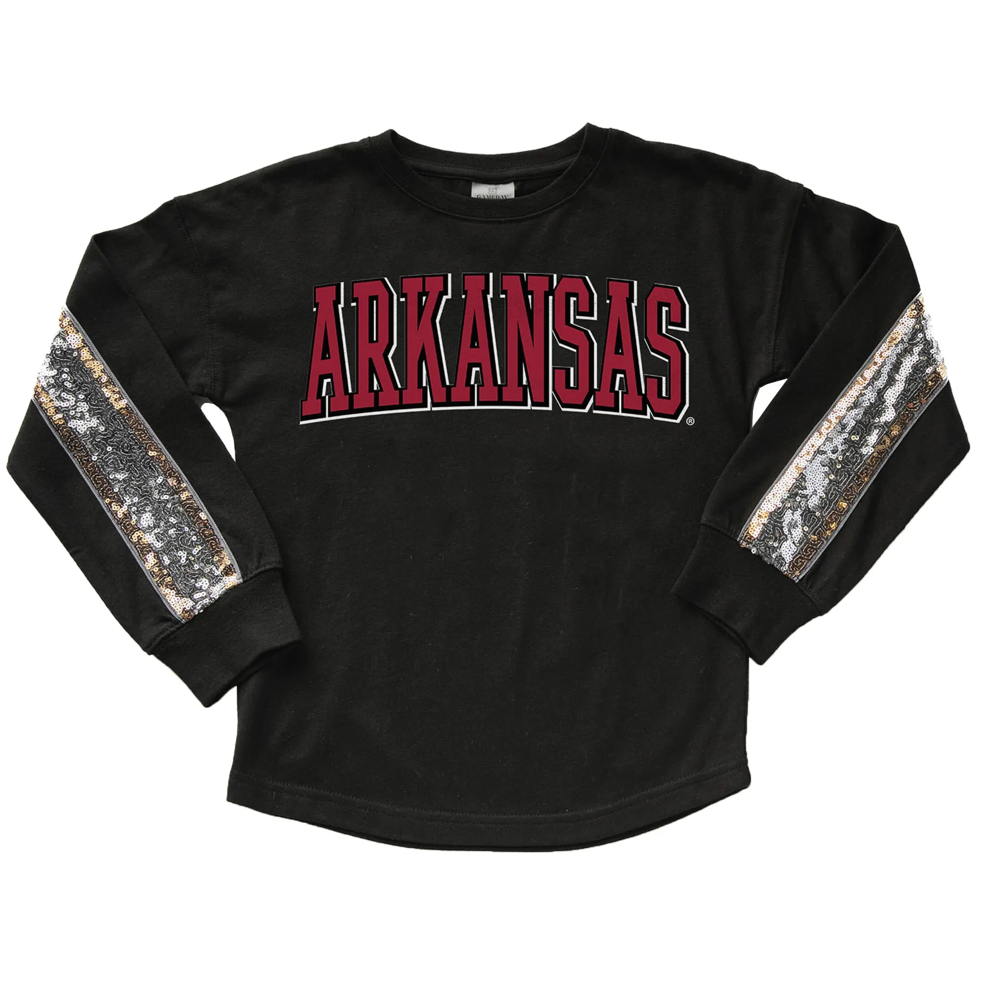 Girls Youth Gameday Couture  Black Arkansas Razorbacks Guess Who's Back Long Sleeve T-Shirt