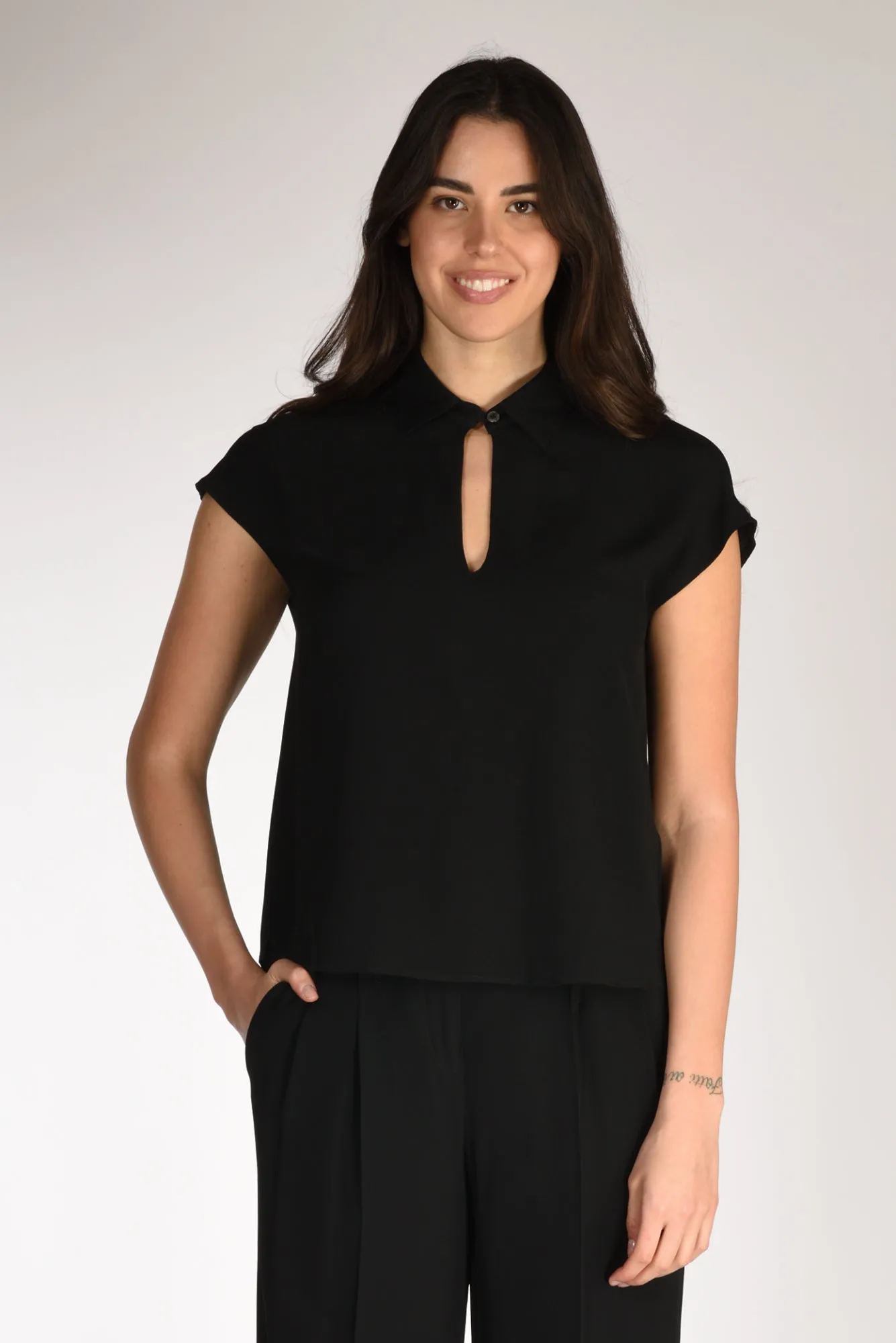 Glanshirt Slowear Camicia Anna Nero Donna