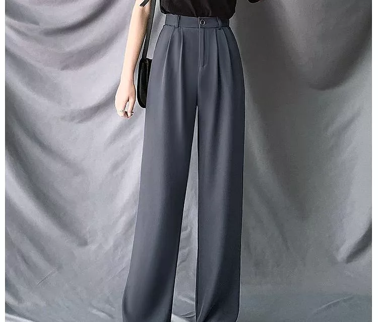 High-Waist Wide-Leg Dress Pants dd15