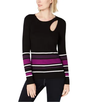 I-N-C Womens Striped Cutout Pullover Sweater