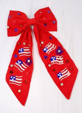 Independence Flag Bow RED