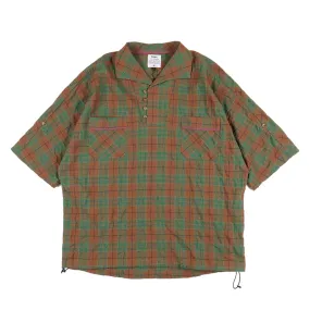 Kelen Gambus Dolman Sleeve Skipper Check Shirts  Brown