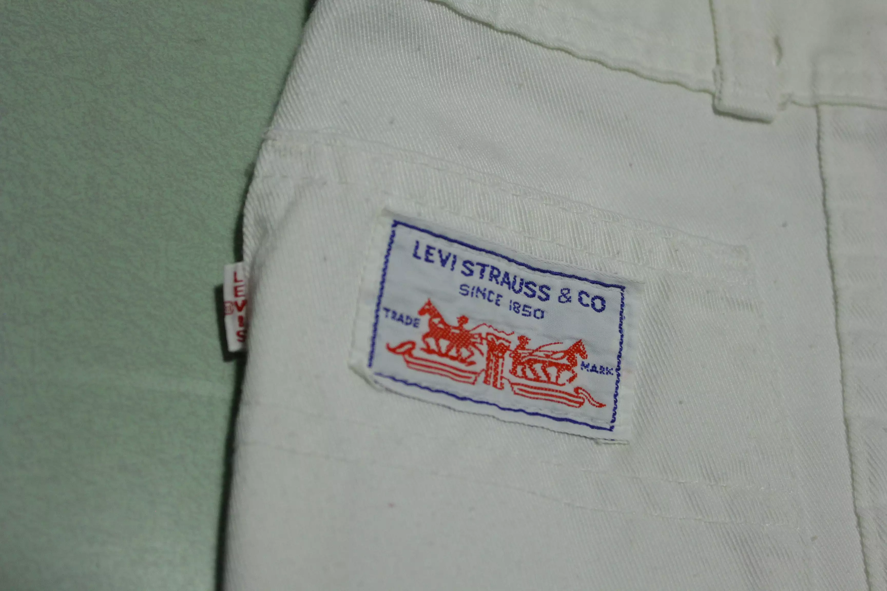 Levis Strauss Vintage 70's Big E Cocaine White Bell Bottom Disco Pants