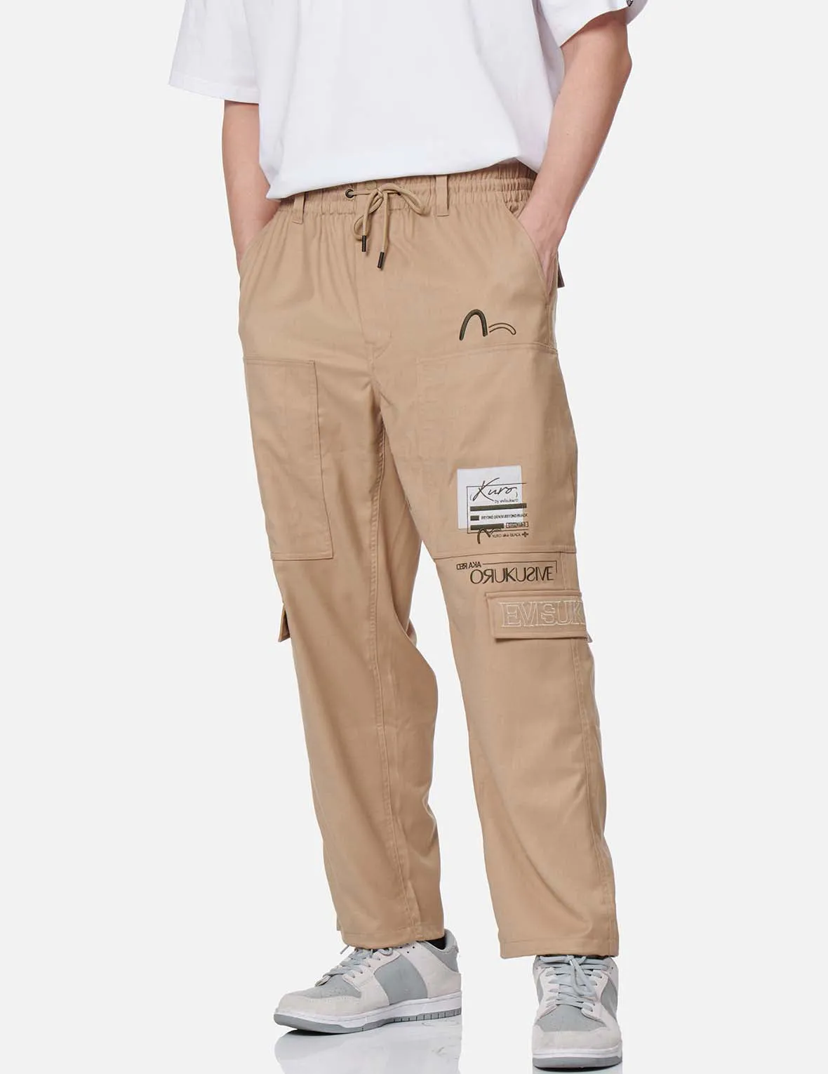 Logo Patch Wide Leg Cargo Pants