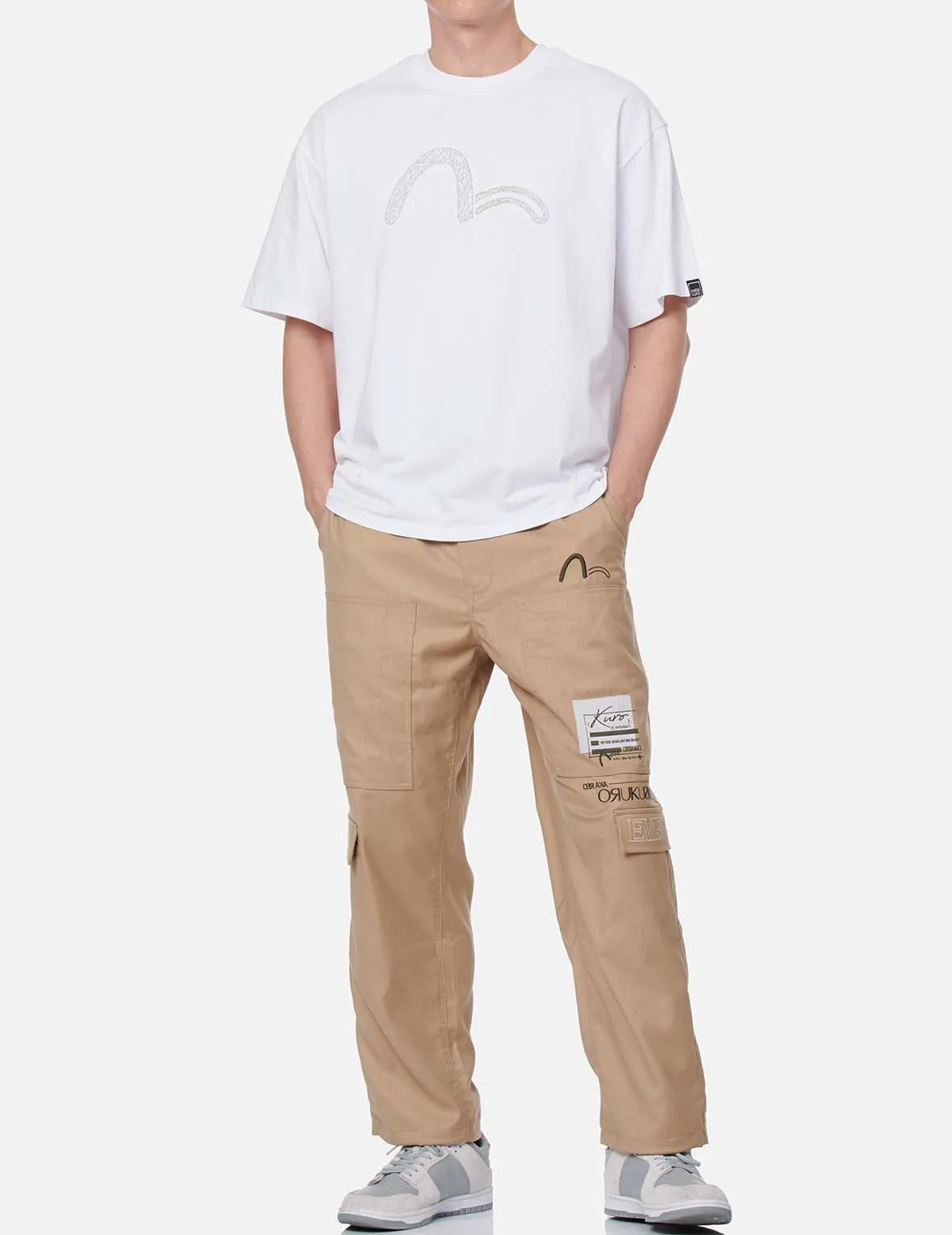 Logo Patch Wide Leg Cargo Pants