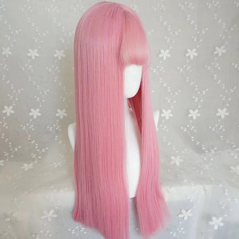 LOLITA AIR BANGS PINK LONG STRAIGHT WIG BY31067