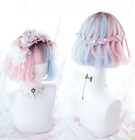 LOLITA BLUE PINK GRADIENT BOBO WIG BY31997