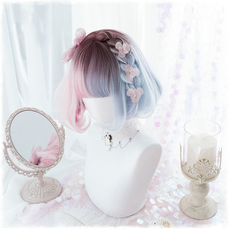 LOLITA BLUE PINK GRADIENT BOBO WIG BY31997