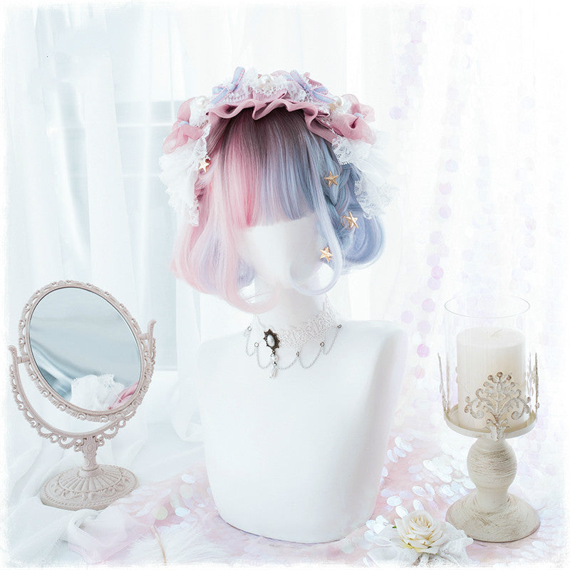 LOLITA BLUE PINK GRADIENT BOBO WIG BY31997