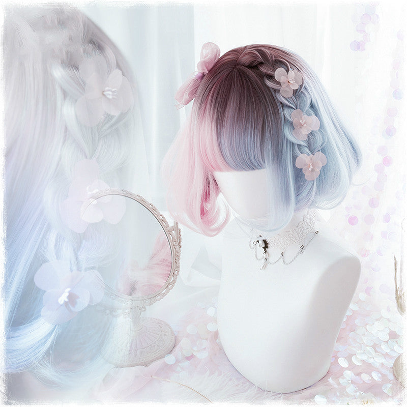 LOLITA BLUE PINK GRADIENT BOBO WIG BY31997