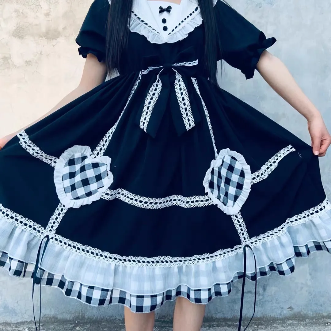 loveheart rabbit casual lolita one-piece dress