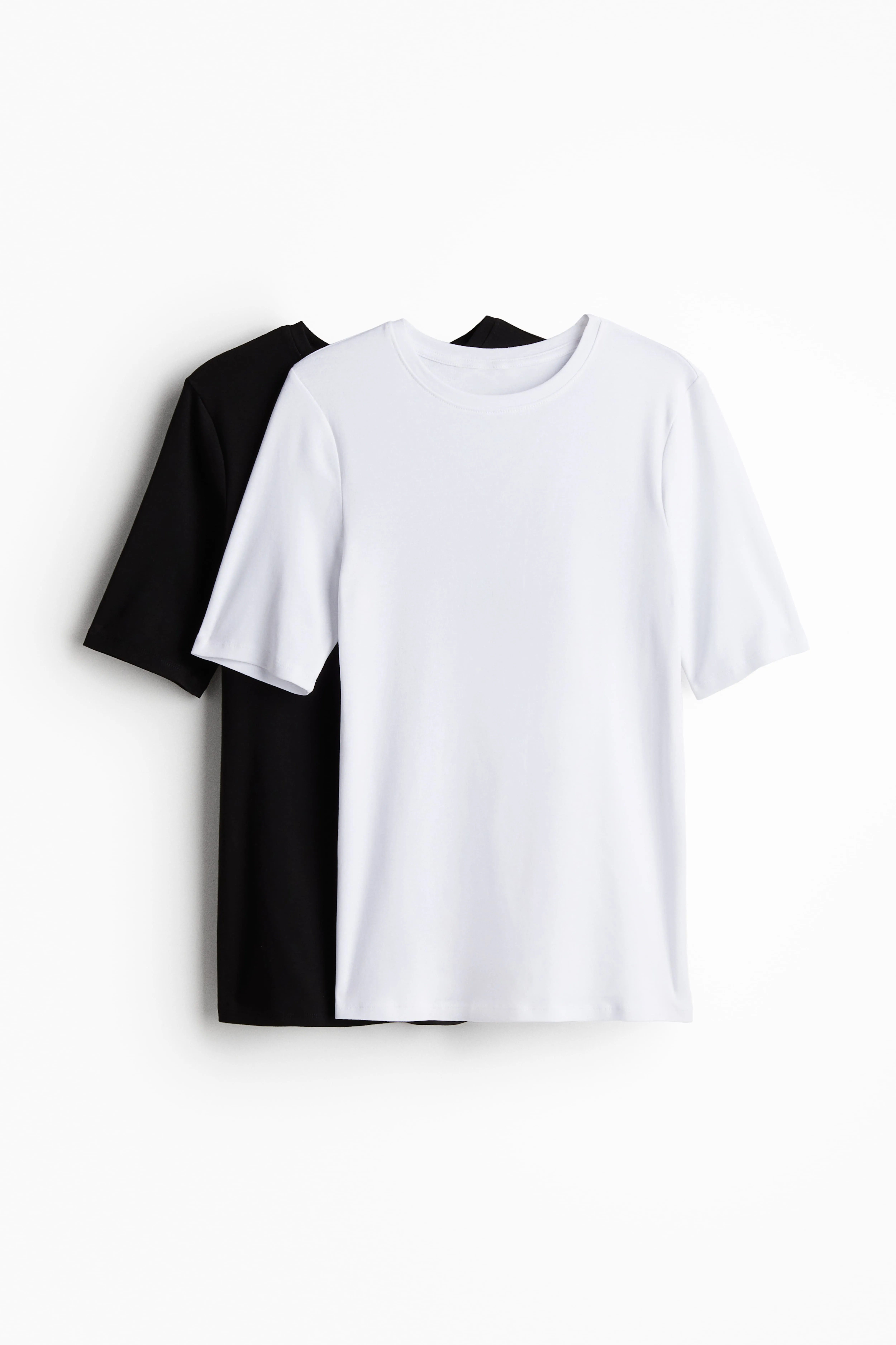 MAMA 2-pack T-shirts - Round neck - Short sleeve - White/Black - Ladies | H&M GB