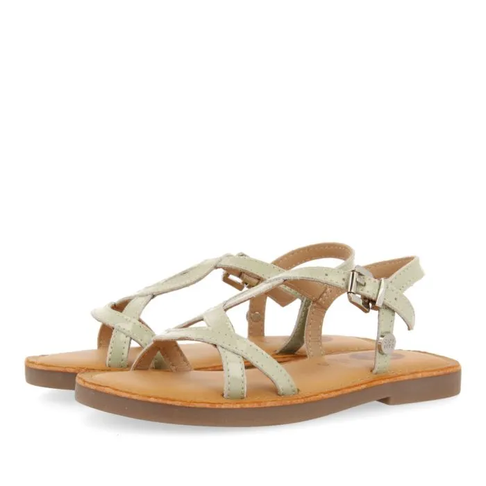 MINT COLOR LEATHER SANDALS WITH STRAPS FOR GIRL SLIVNO