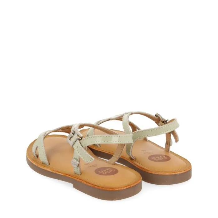 MINT COLOR LEATHER SANDALS WITH STRAPS FOR GIRL SLIVNO