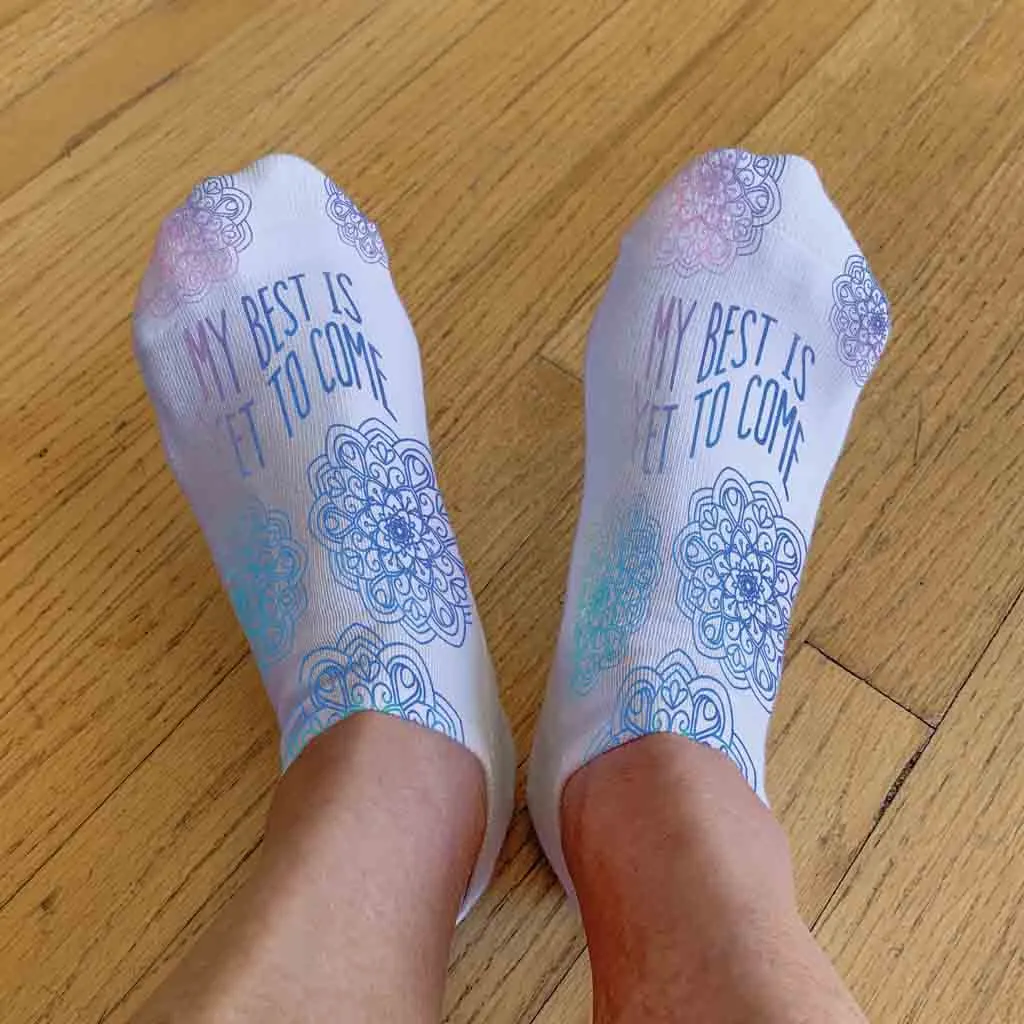 Motivational and Positive Quote Printed on No Show Socks