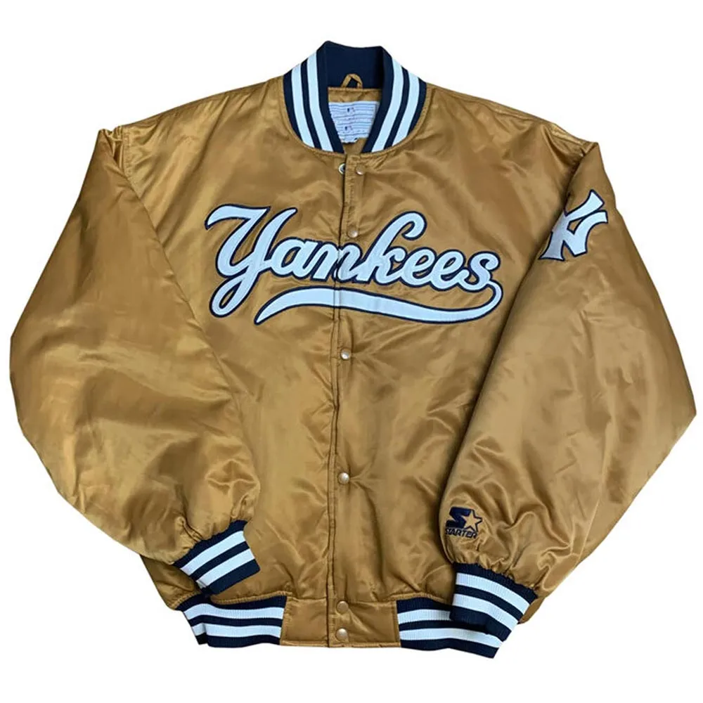 NY Yankees Dugout Full-Snap Golden Jacket