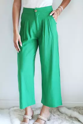 Penelope Pleated Wide Leg Linen Dress Pants