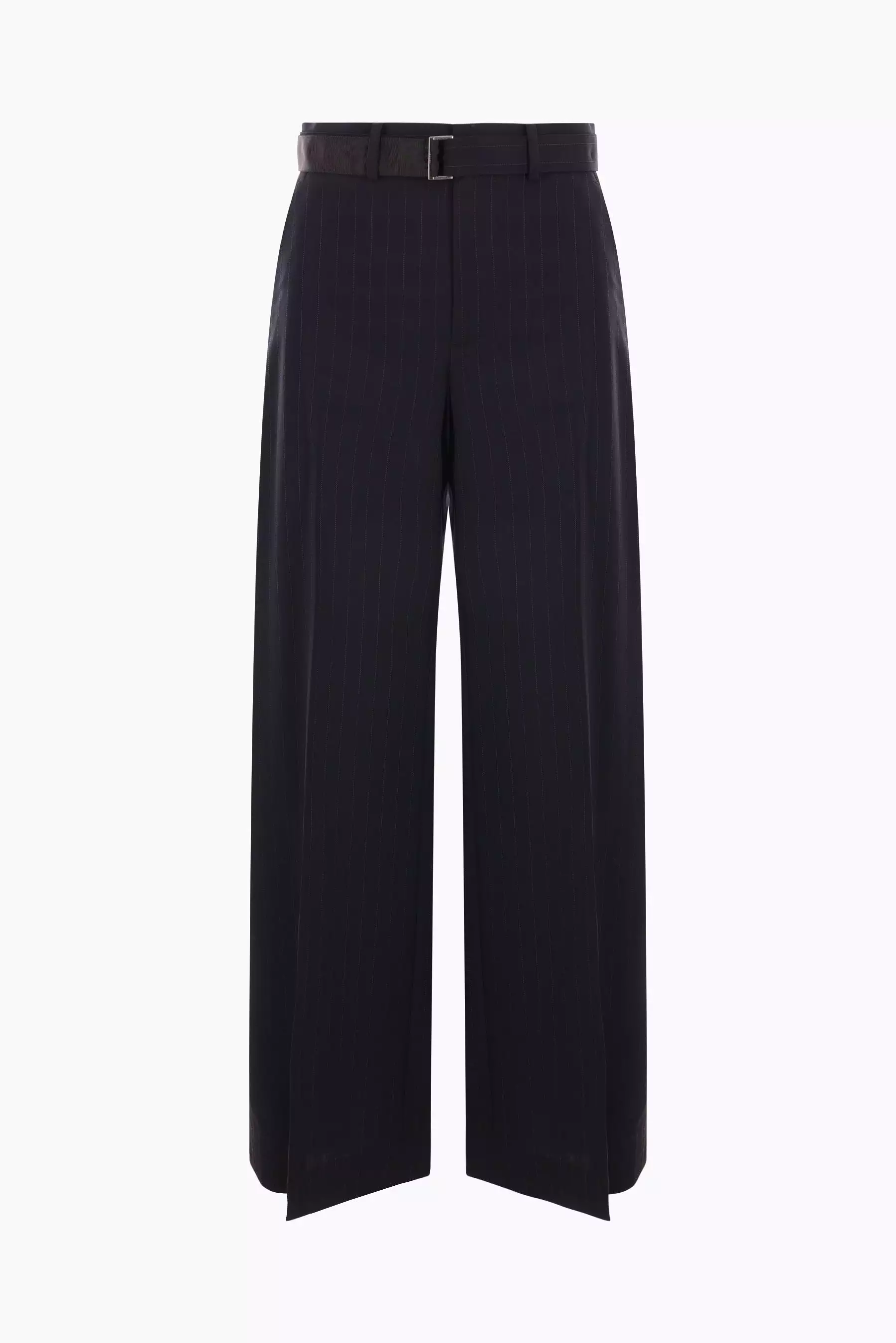 pinstriped grain de poudre wide-leg pants