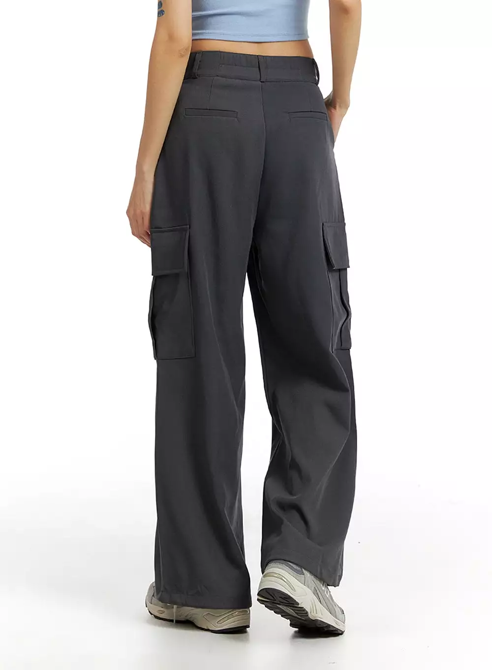 Pintuck Cargo Wide-Leg Pants IF402