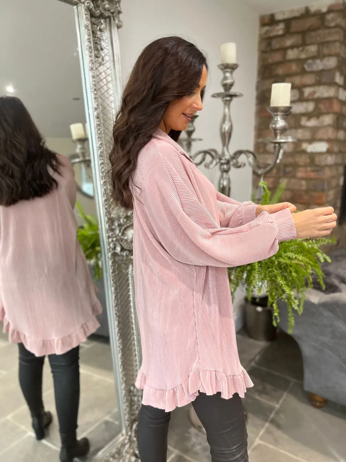 Pleated Frill Hem Shirt Ellis