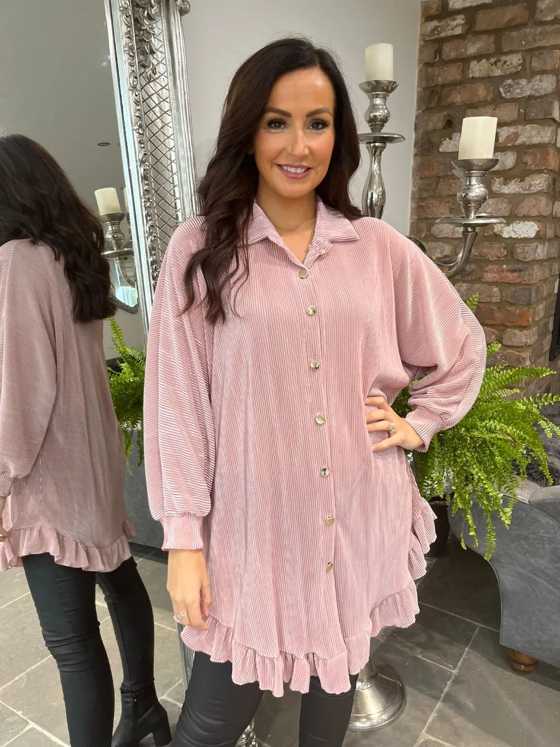 Pleated Frill Hem Shirt Ellis