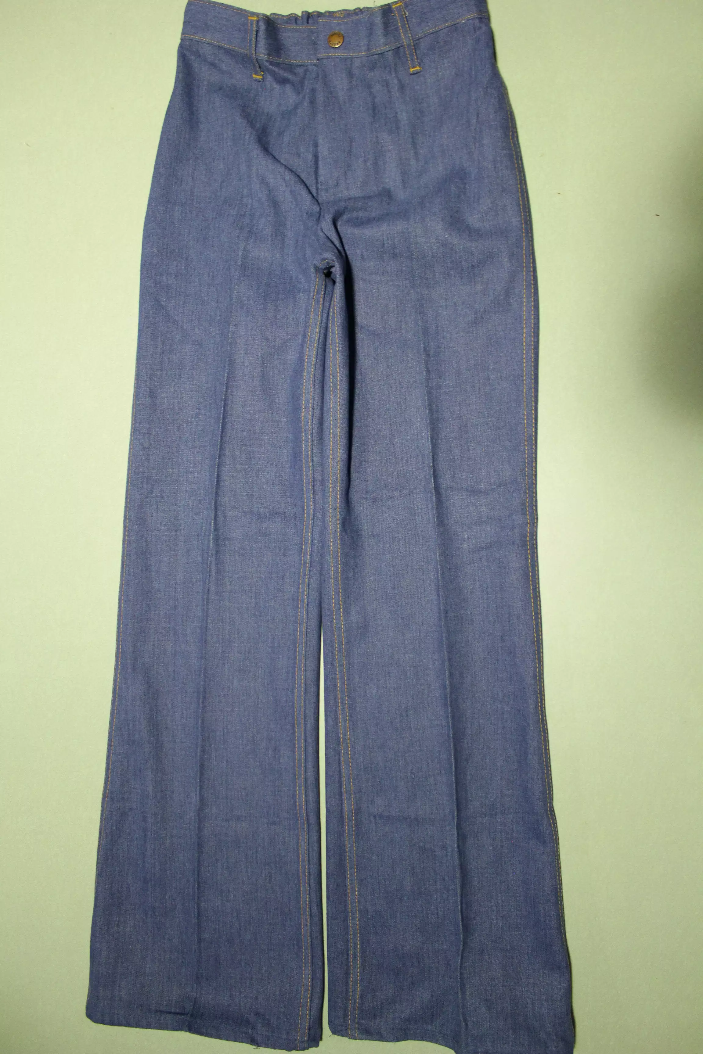 Pretty Please Striped Pocket Vintage 70's  Talon 42 Bell Bottom Denim Blue Jeans