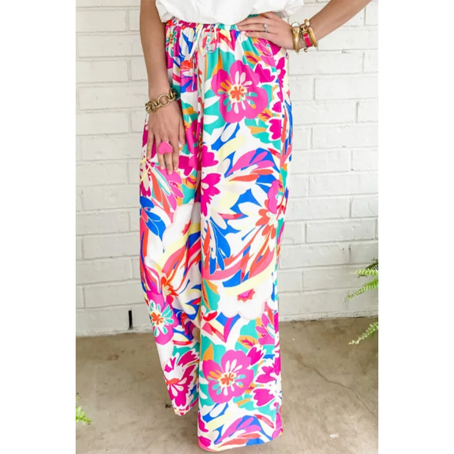 Printed Wide Leg Pants