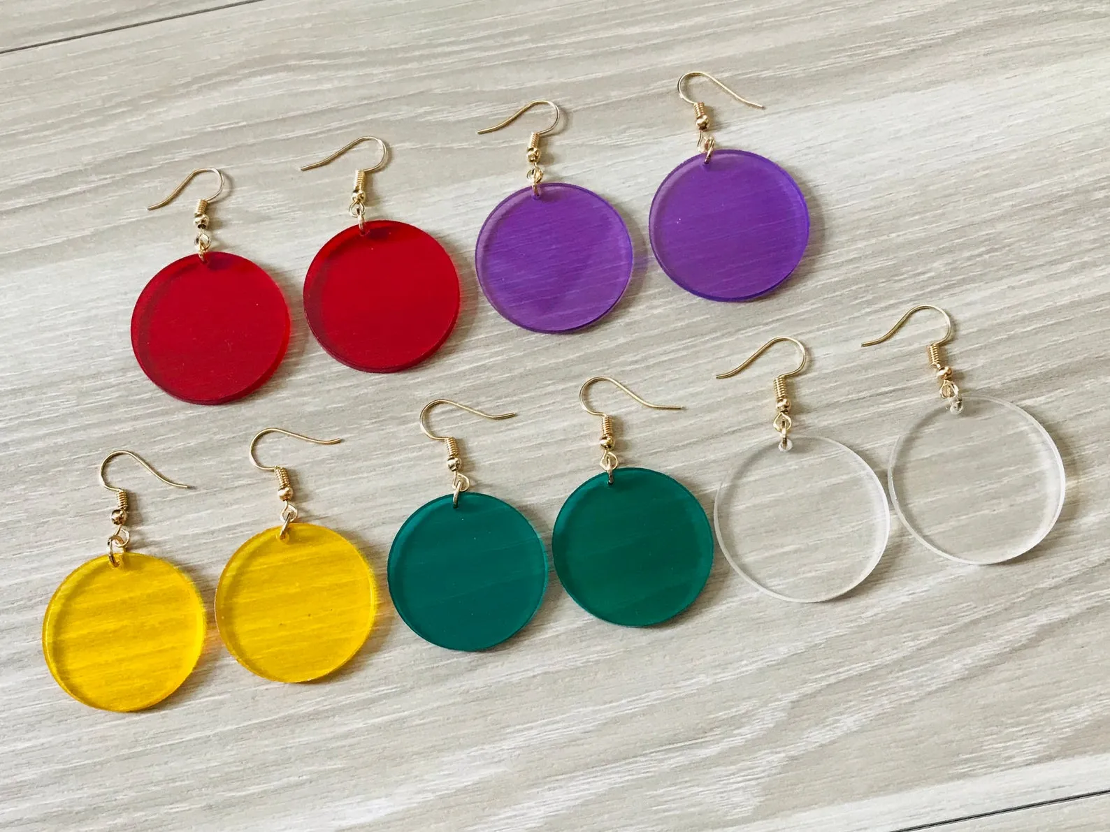 Round  Acrylic Circle Earrings