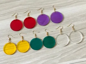 Round  Acrylic Circle Earrings