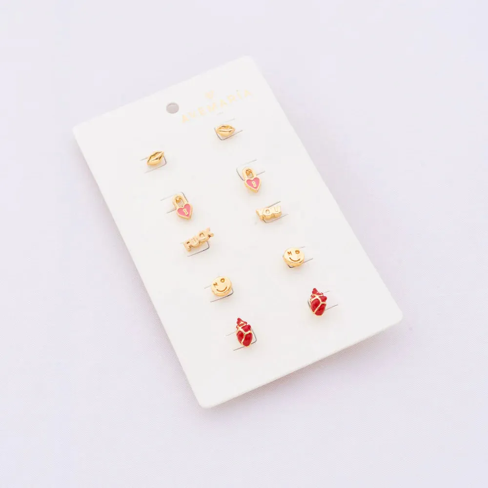 Set X5 Pairs of Earrings