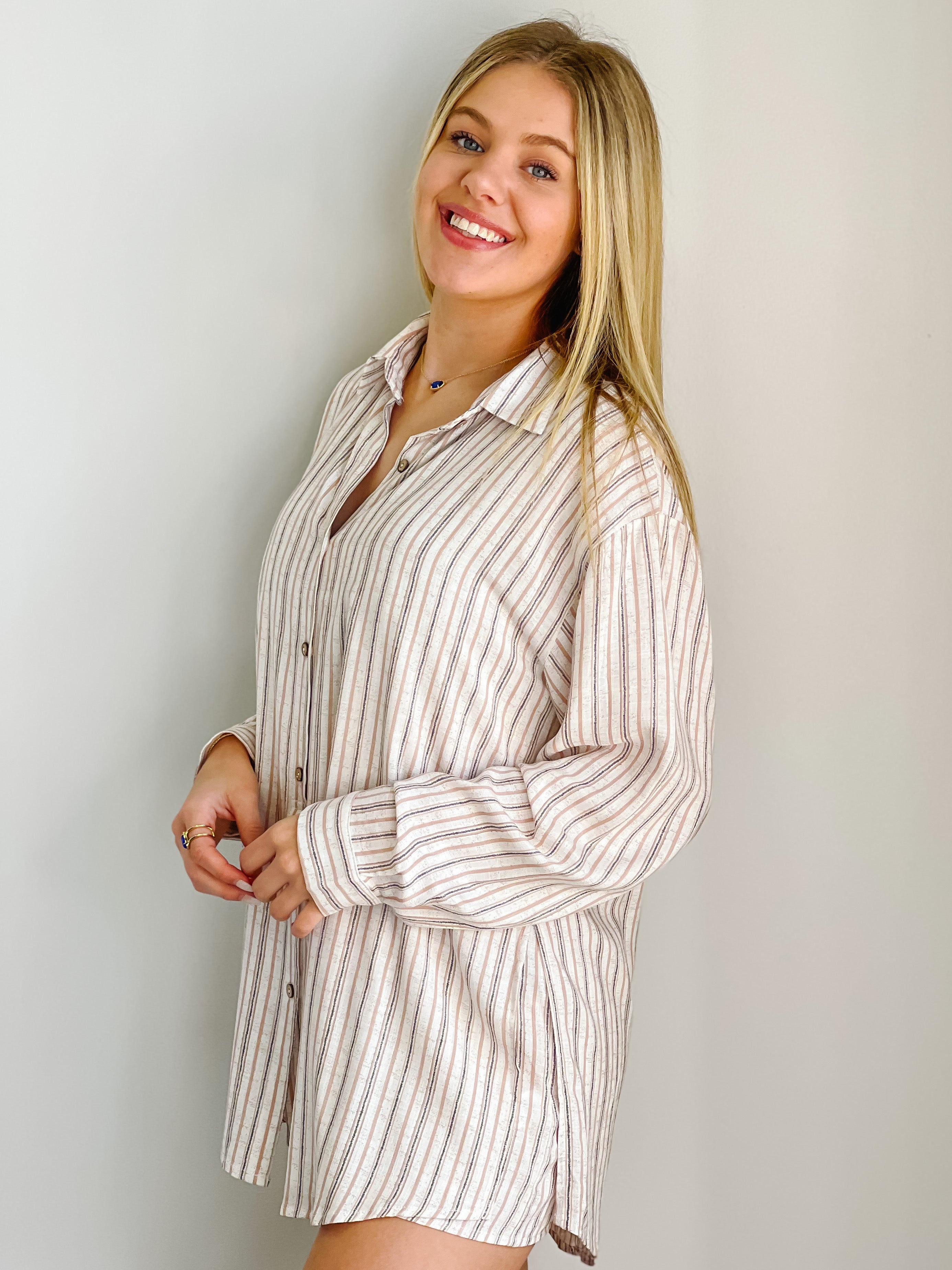 Sierra Striped Button Up Dress