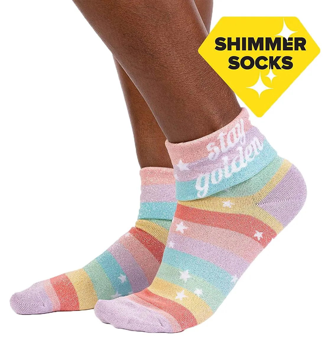 SOCK it to me 2-Way Turn Cuff Crew Socks - Stay Golden