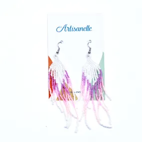 Solid Color Fringe Beaded Earrings