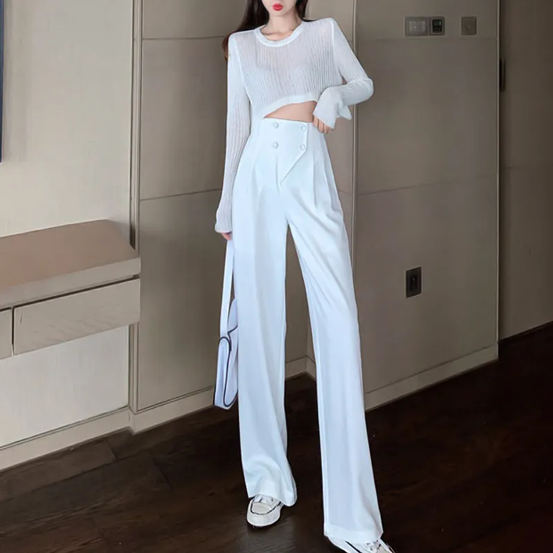 Straight Wide Leg Pants