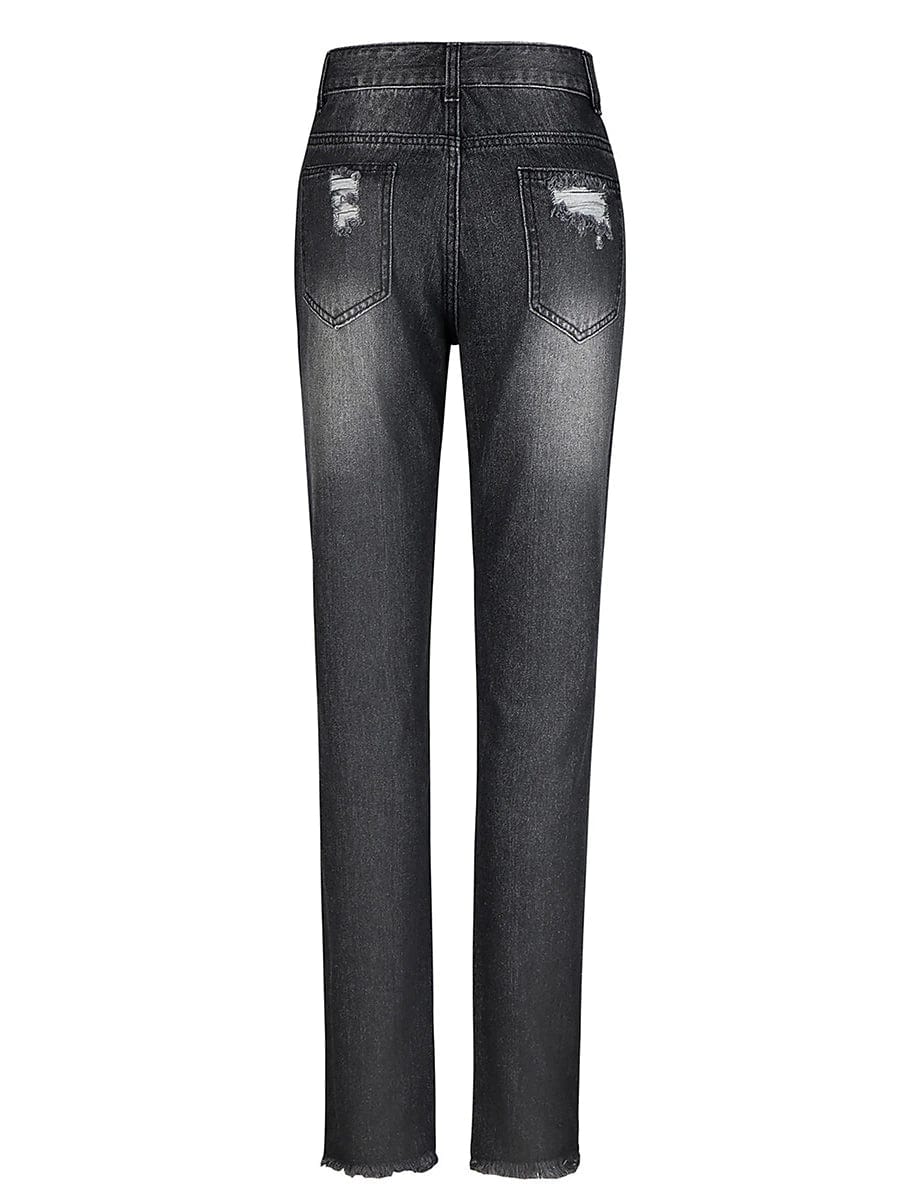 Street Daily Low Rise Bell Bottom Jeans - Black and Dark Navy