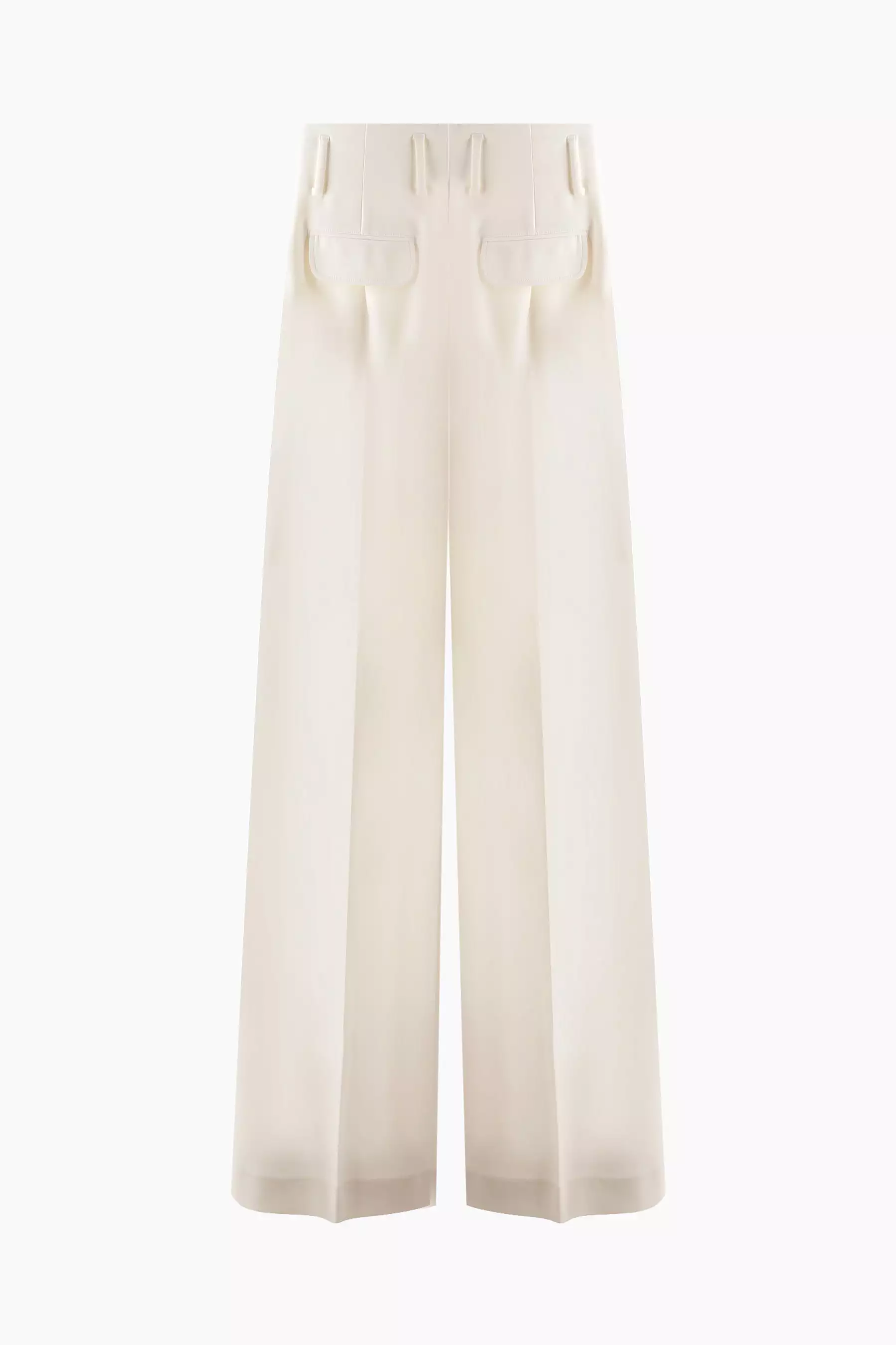 stretch wool wide-leg pants