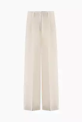 stretch wool wide-leg pants