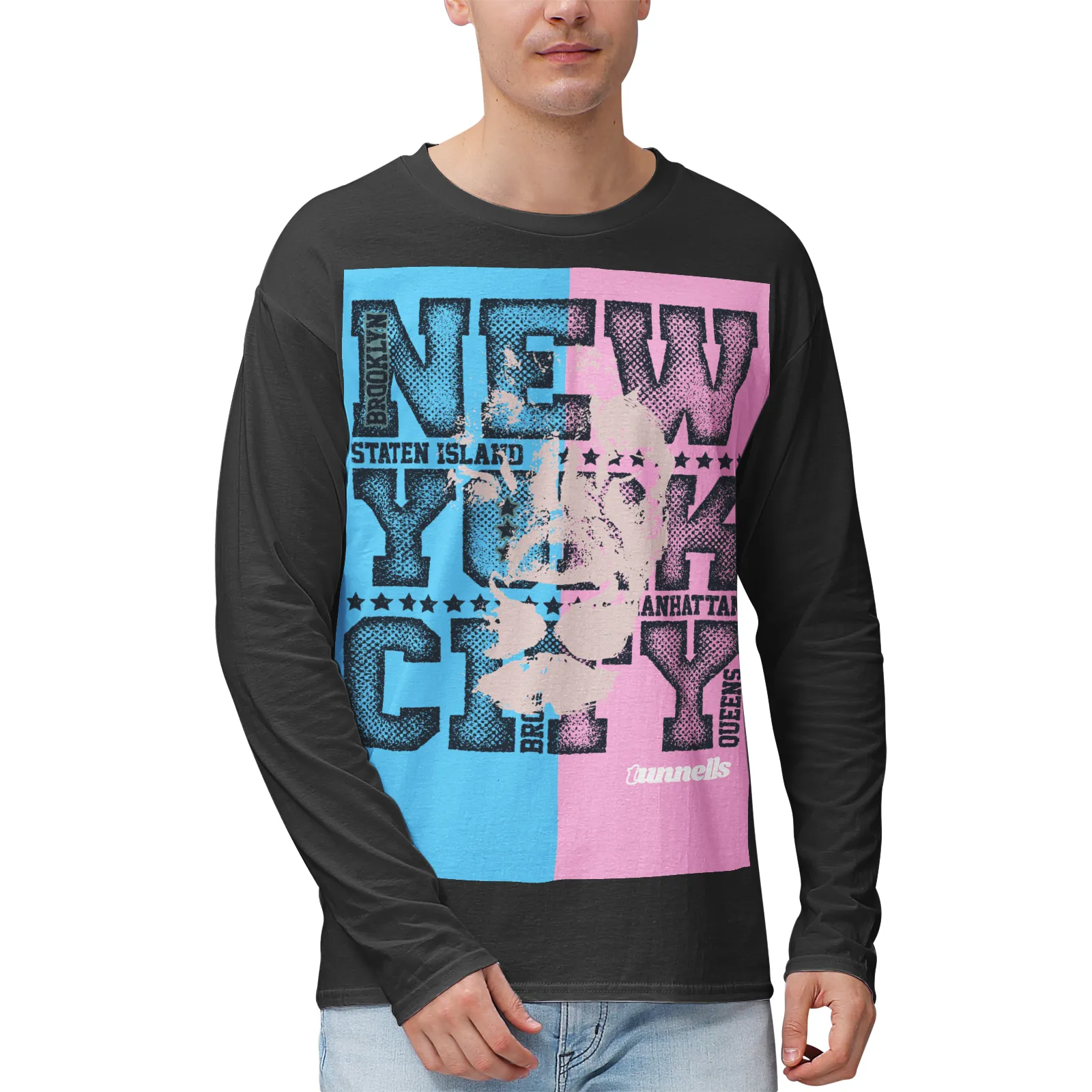 Teen - Blue Pink White NYC Pride 100% Cotton Long-Sleeve T-Shirts