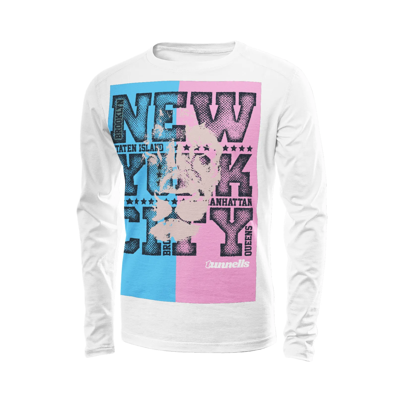 Teen - Blue Pink White NYC Pride 100% Cotton Long-Sleeve T-Shirts