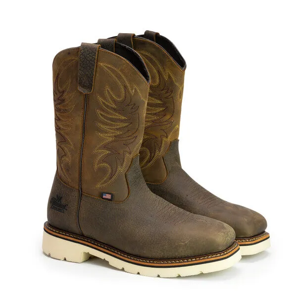 Thorogood Boots 814-4332 11 American Heritage Square Toe Wellington Soft Toe Pull On - Made In USA