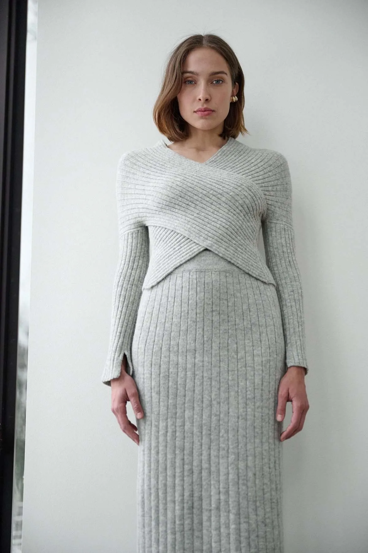 TIA SWEATER - Melange Grey