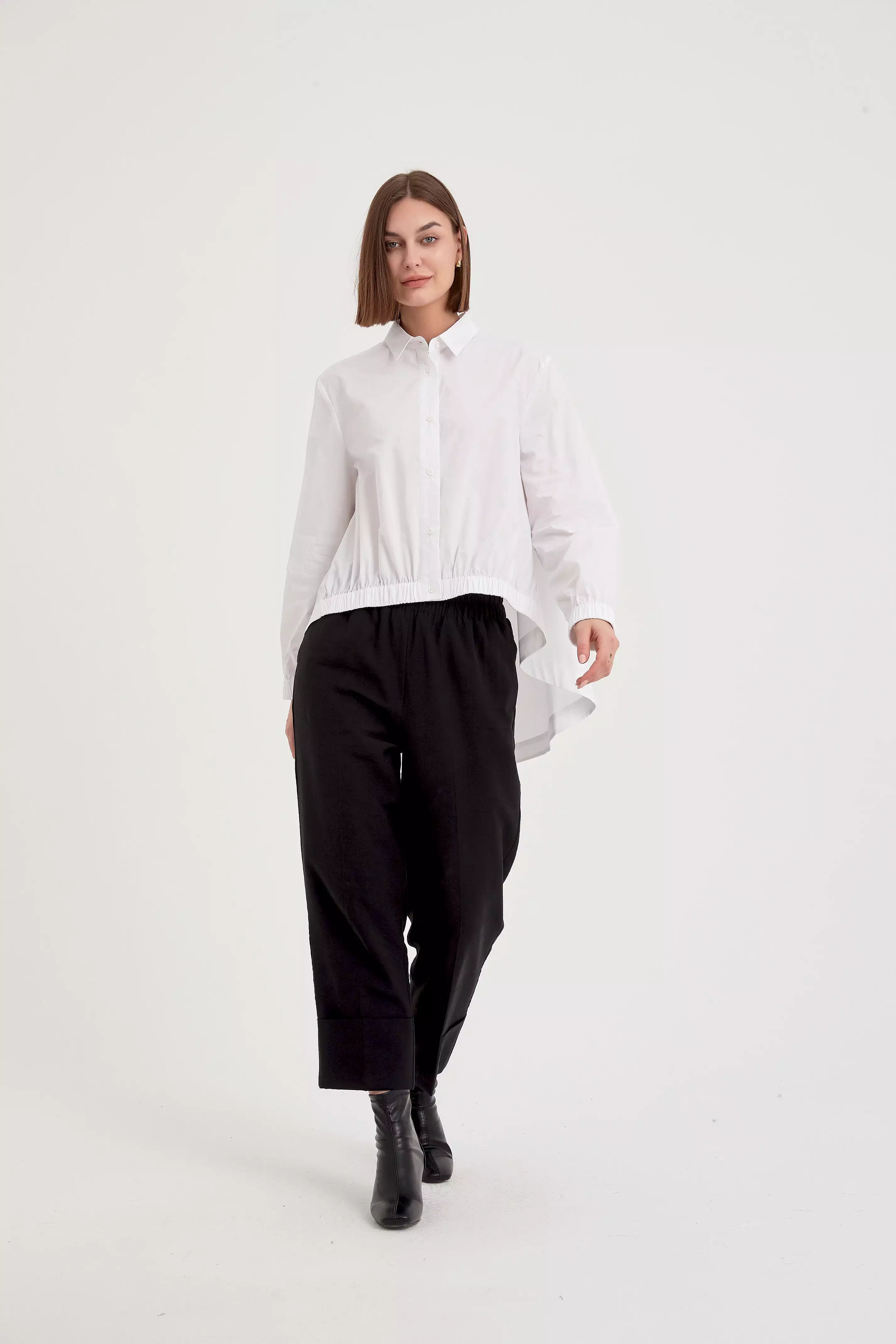 Tirelli - Elastic Front Hem Shirt - White