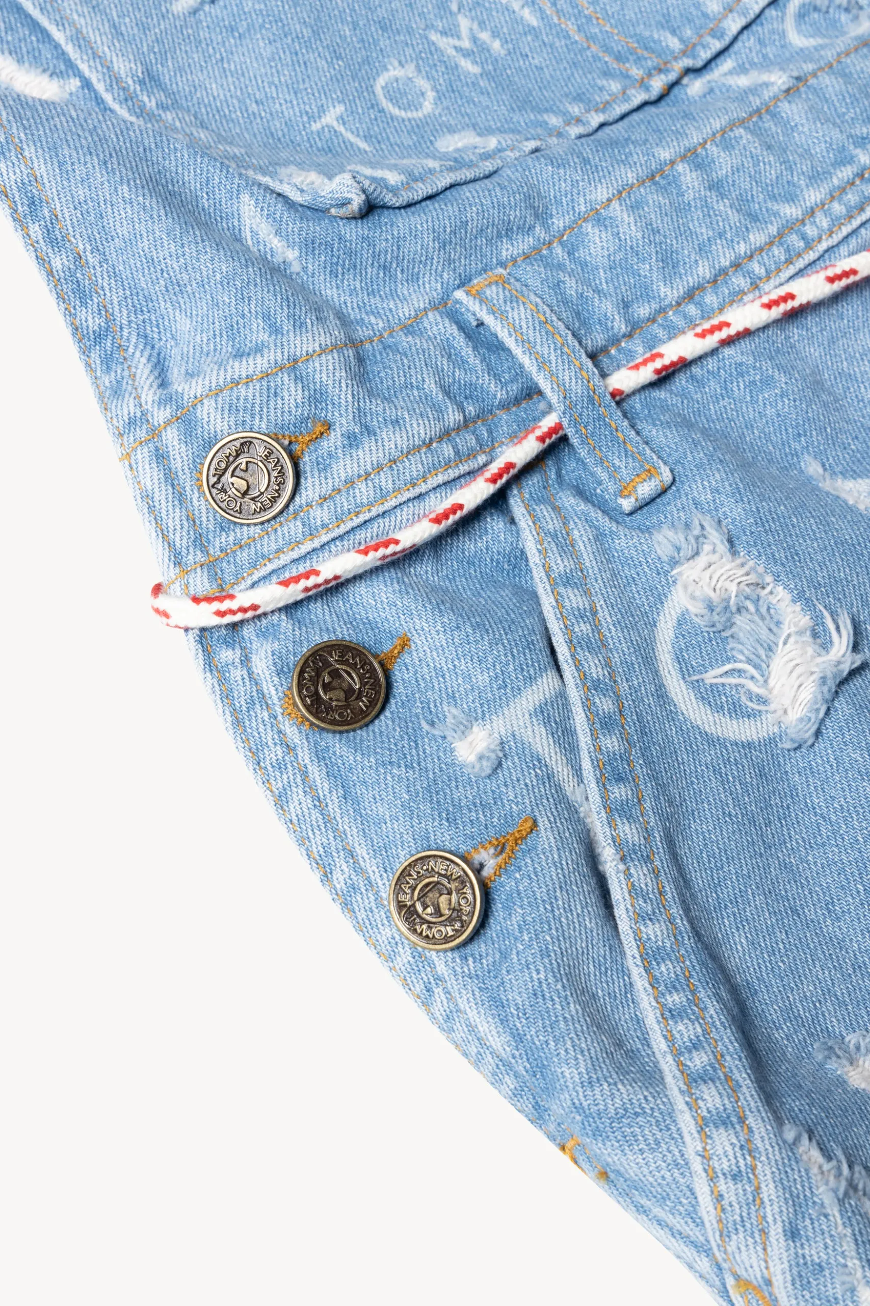 Tommy x Aries Logo Destroyed Denim Dungaree