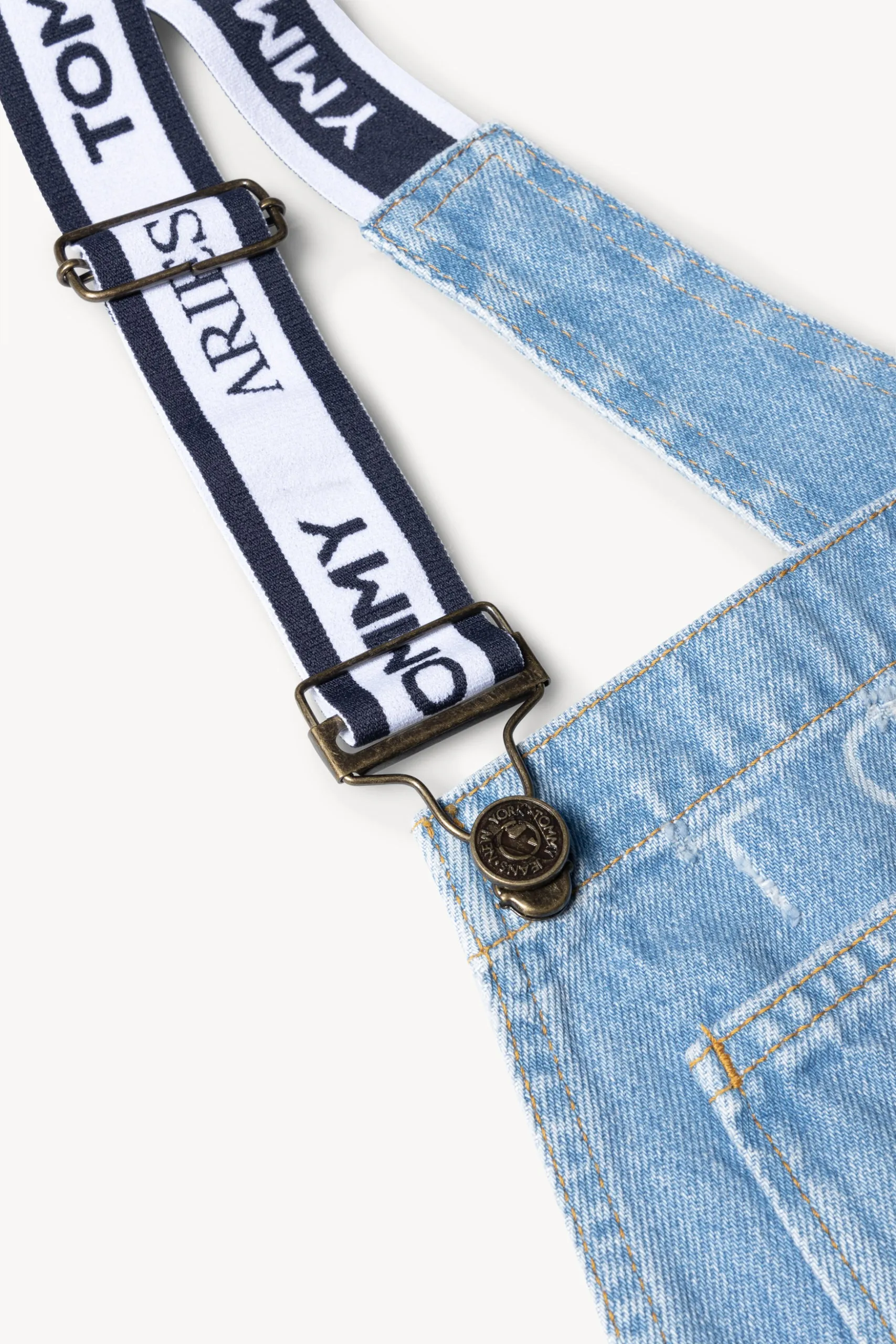 Tommy x Aries Logo Destroyed Denim Dungaree