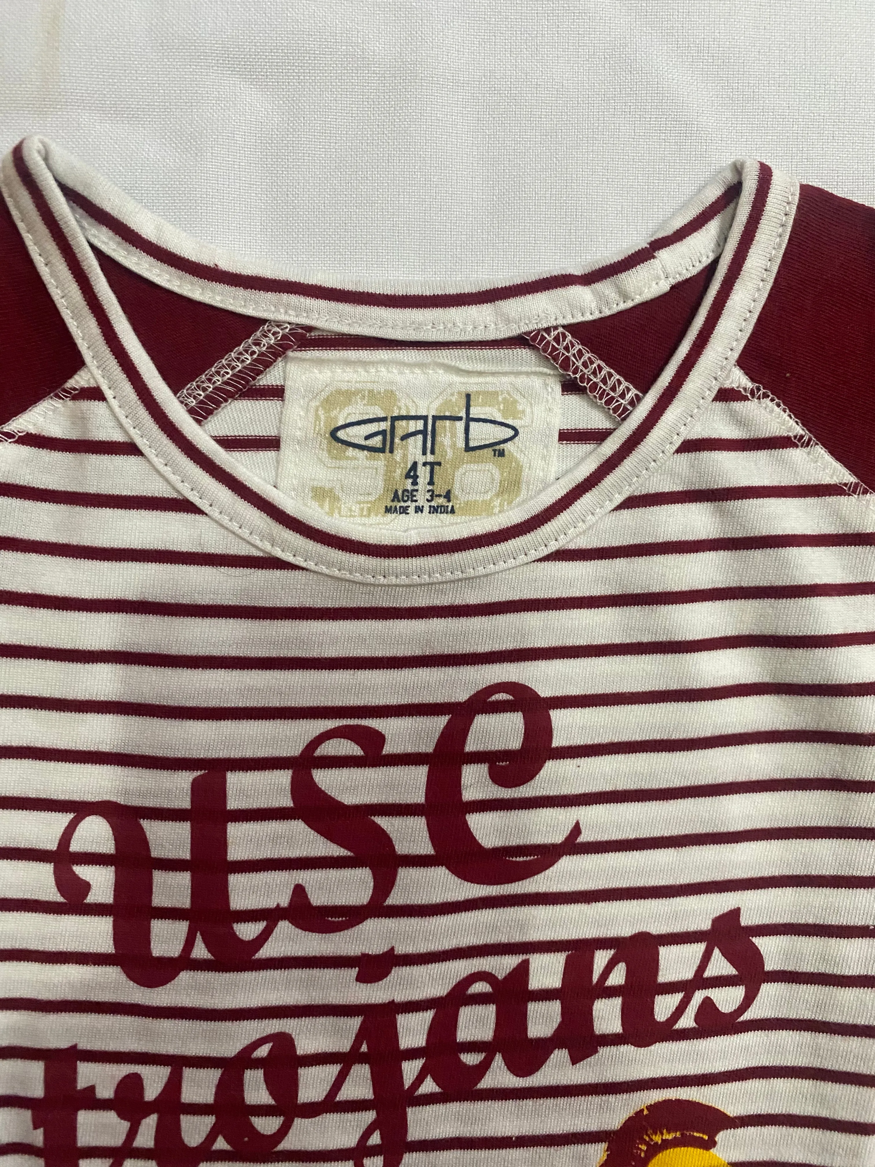 USC Trojans Long Sleeve Striped Raglan Kids and Youth Shirt