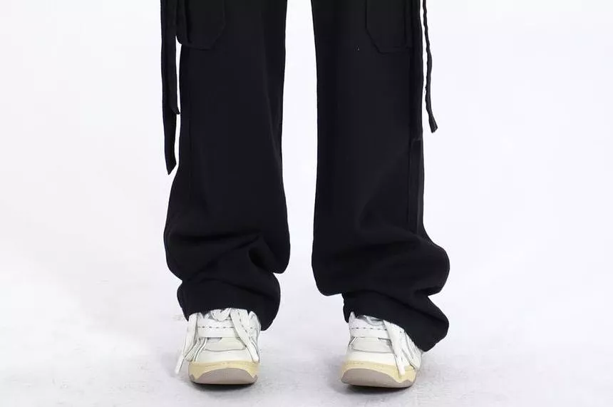 V Waistline Straight-Fit Wide-Leg Cargo Pants dd7