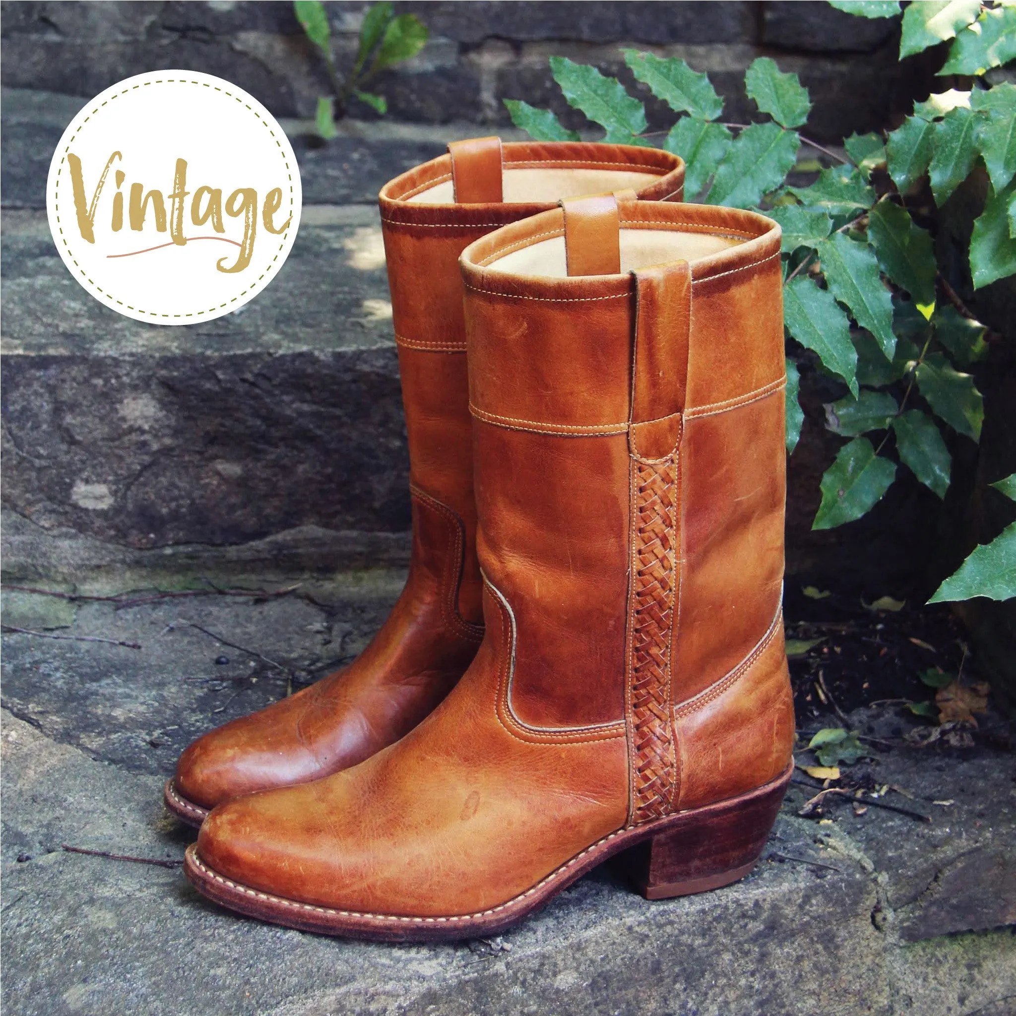 Vintage Braided Campus Boots