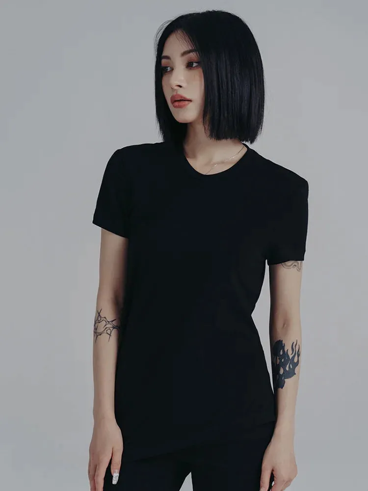 Wallcy Irregular Hem T-shirt - Black